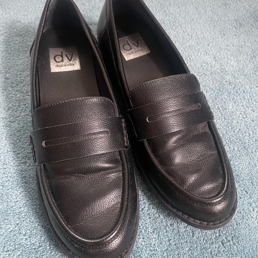 Dolce Vita Black Flat Penny Loafers